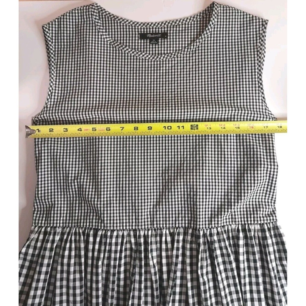 Madewell Sz XS Sleeveless Tie Back Cotton Drop Waist Babydoll Gingham Dress - Picture 10 of 13